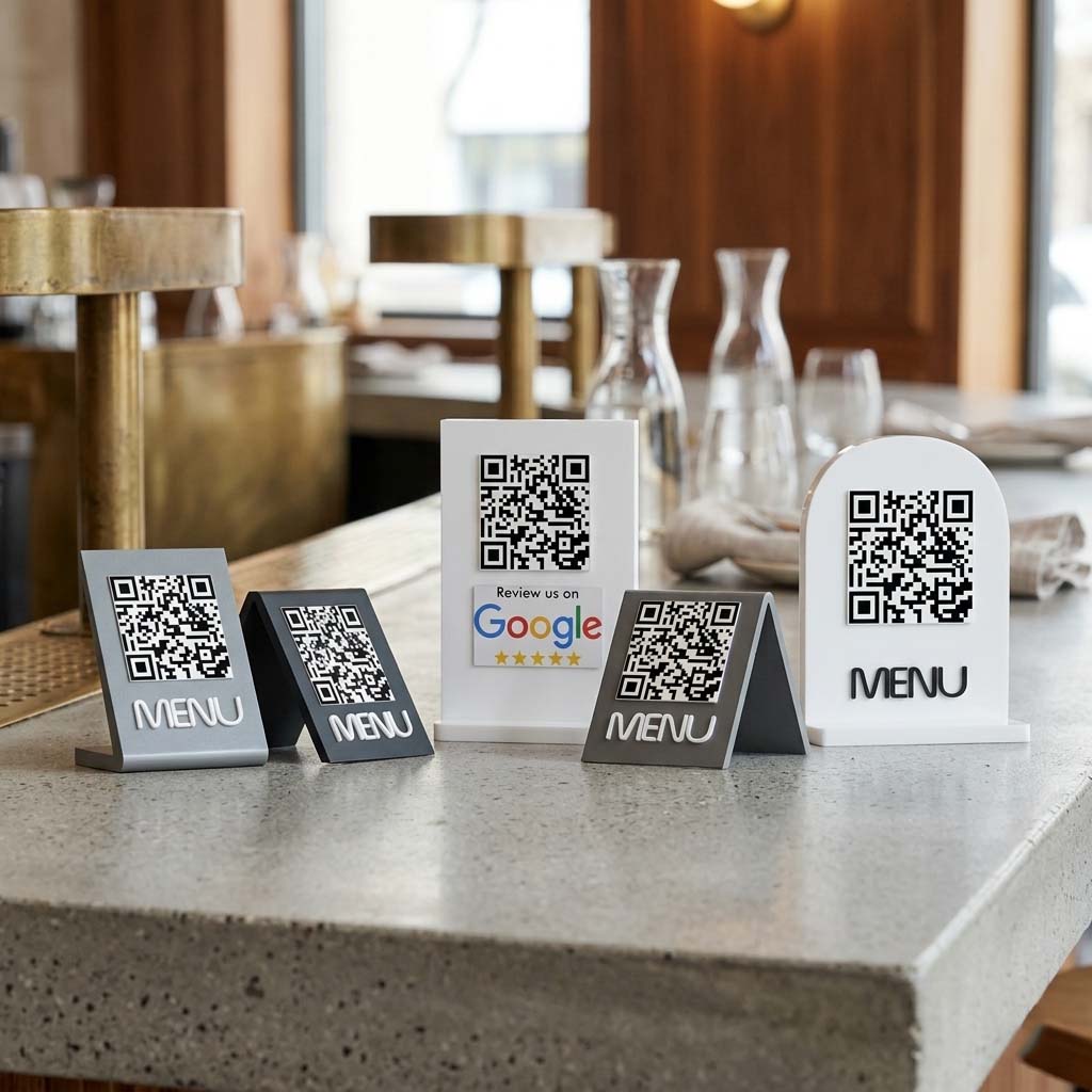 QR stand και κατασκευές προβολής